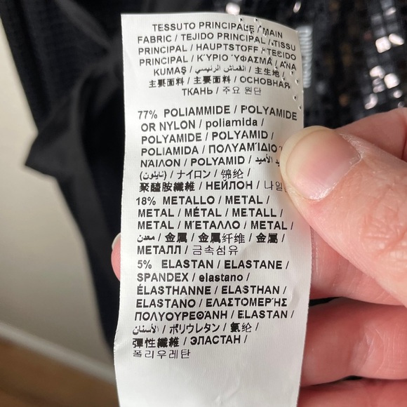 Love Moschino Sequins Sparkle Dress Women's Size 44 (US 8) Black Wide Sleeves - Picture 8 of 11